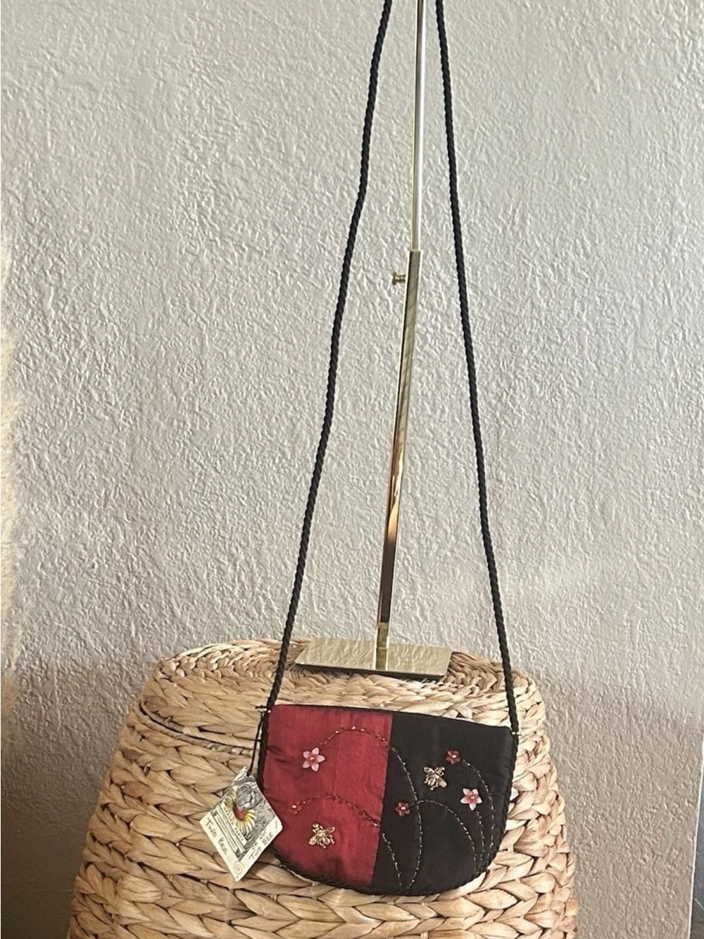 Stunning Vintage Cathy Chown "Garden Party" Hand-Beaded Silk Art Purse